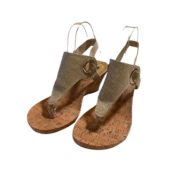 White Mountain Goring Aida cork wedge thong sling back sandals women's size 9.5M - Picture 2 of 8
